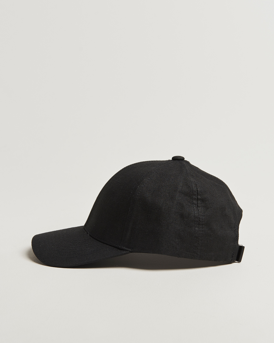Uomini | Cappelli & Berretti | Varsity Headwear | Linen Baseball Cap Licorice Black