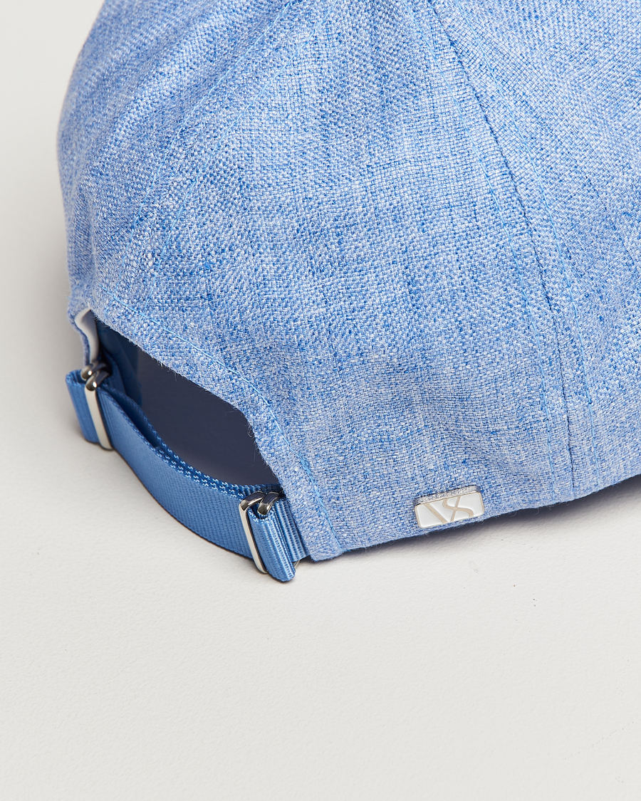 Uomini | Cappelli & Berretti | Varsity Headwear | Linen Baseball Cap Azure Blue