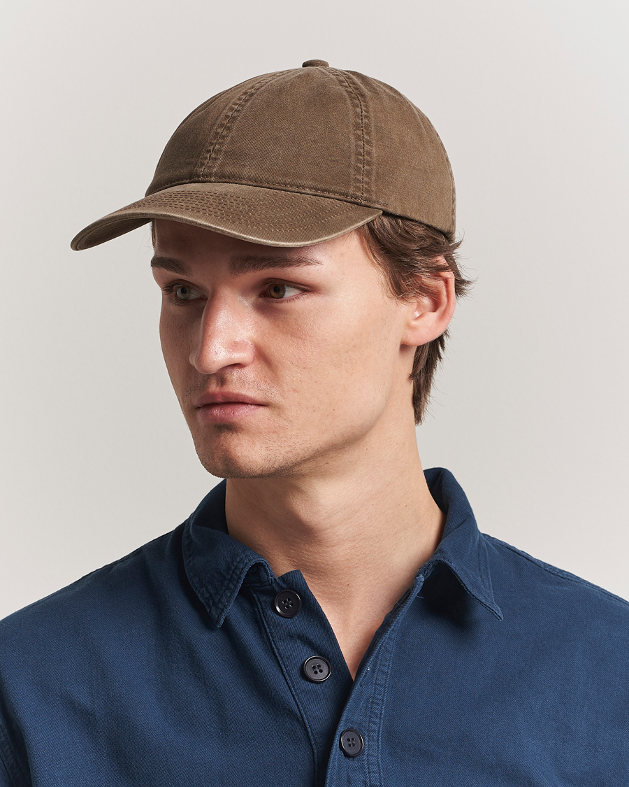 Uomini | Cappelli & Berretti | Varsity Headwear | Washed Cotton Baseball Cap Beige