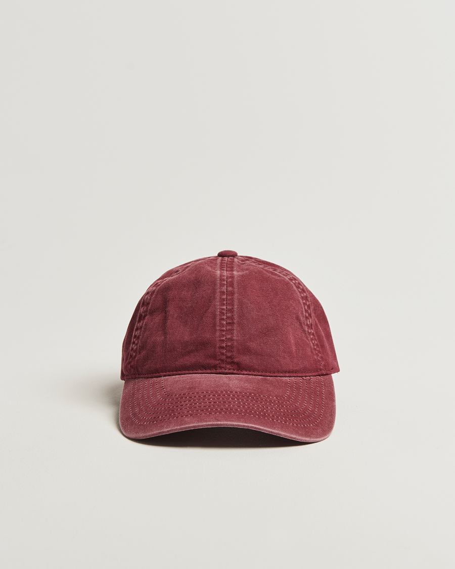 Uomini | Cappelli & Berretti | Varsity Headwear | Washed Cotton Baseball Cap Burgundy