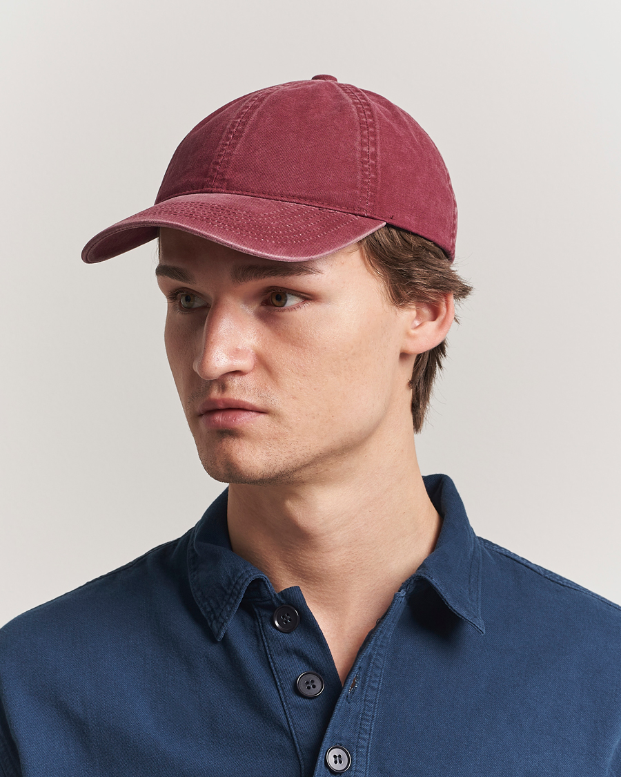 Uomini | Cappelli & Berretti | Varsity Headwear | Washed Cotton Baseball Cap Burgundy