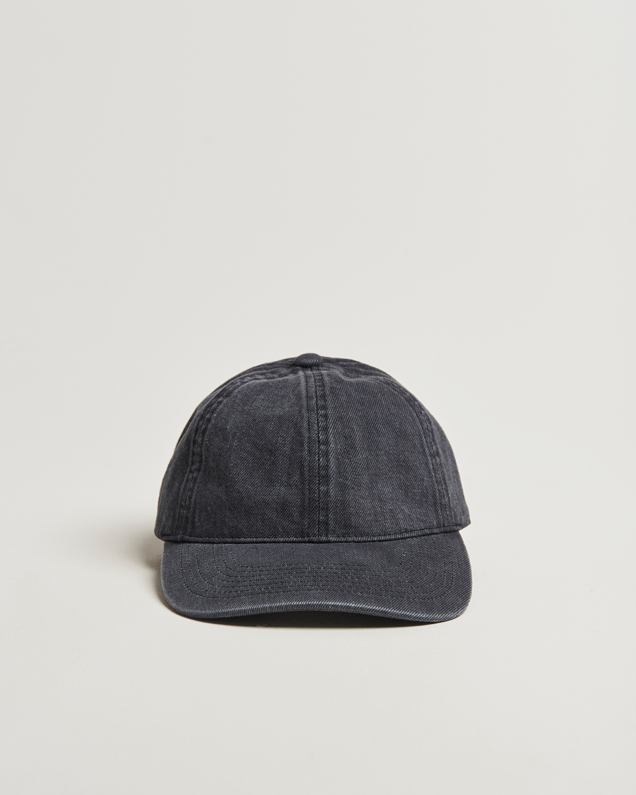 Uomini | Cappelli & Berretti | Varsity Headwear | Washed Denim Baseball Cap Black