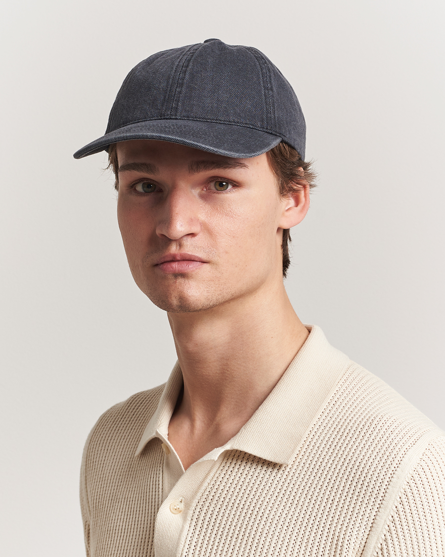 Uomini | Cappelli & Berretti | Varsity Headwear | Washed Denim Baseball Cap Black
