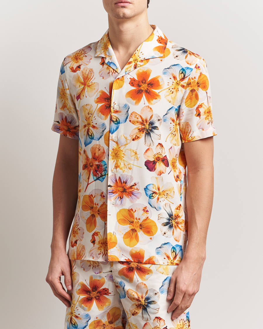Uomini | Camicie | Orlebar Brown | Hibbert Oshibana Printed Shirt White Sand