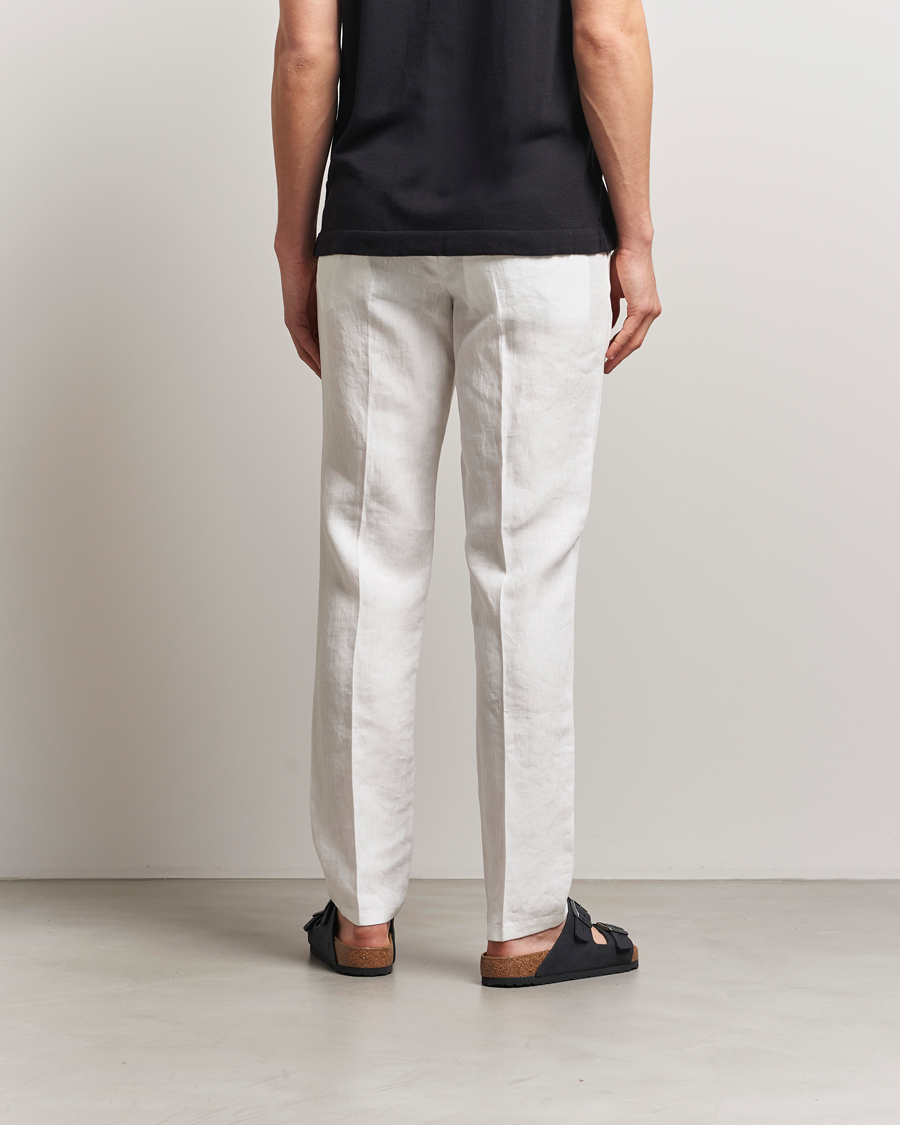 Uomini | Pantaloni | Orlebar Brown | Griffon Italian Linen Trousers White Sand