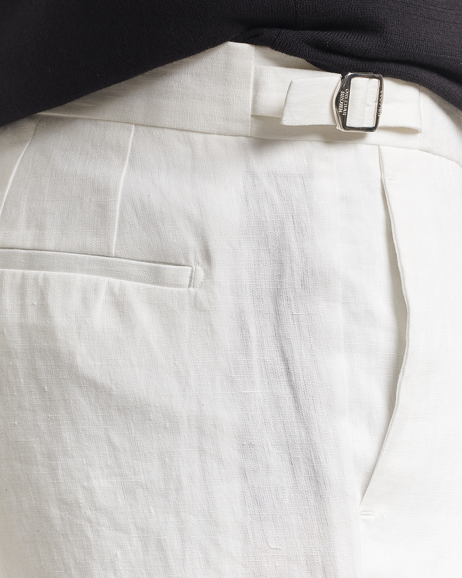 Uomini | Pantaloni | Orlebar Brown | Griffon Italian Linen Trousers White Sand