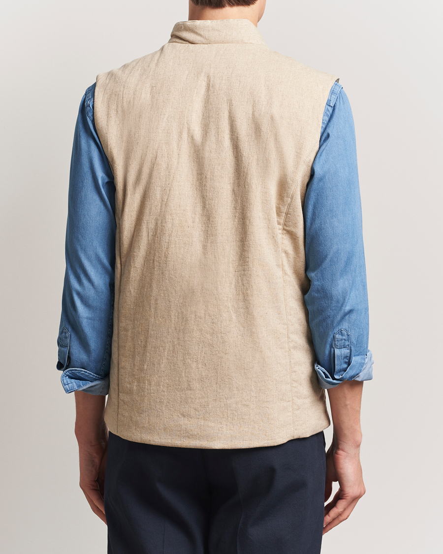 Uomini | Giacche | Stenströms | Linen/Alcantar Vest Beige