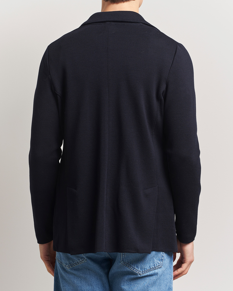 Uomini | Blazers | Stenströms | Milano Knitted Merino Blazer Navy