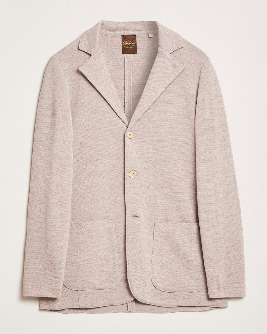 Uomini | Blazers | Stenströms | Milano Knitted Blazer Beige