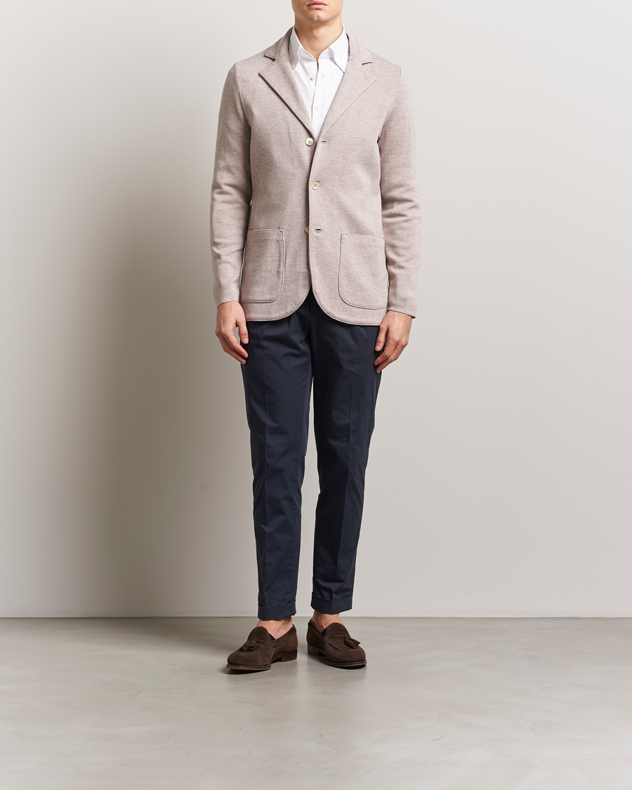 Uomini | Blazers | Stenströms | Milano Knitted Blazer Beige