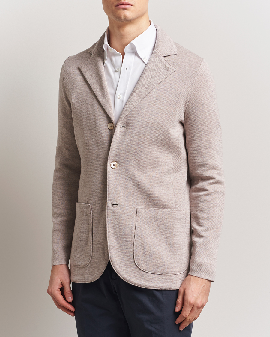 Uomini | Blazers | Stenströms | Milano Knitted Blazer Beige