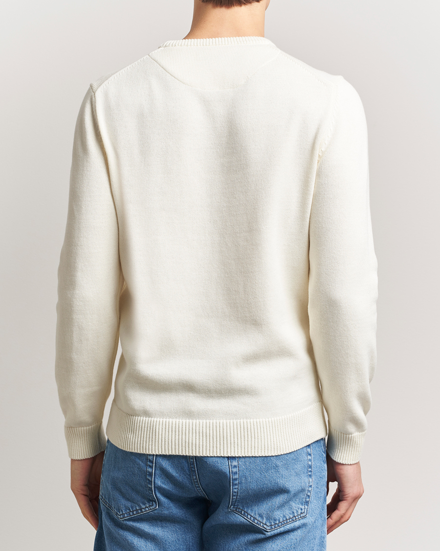 Uomini | Maglieria | Stenströms | Organic Cotton Knitted Sweater White