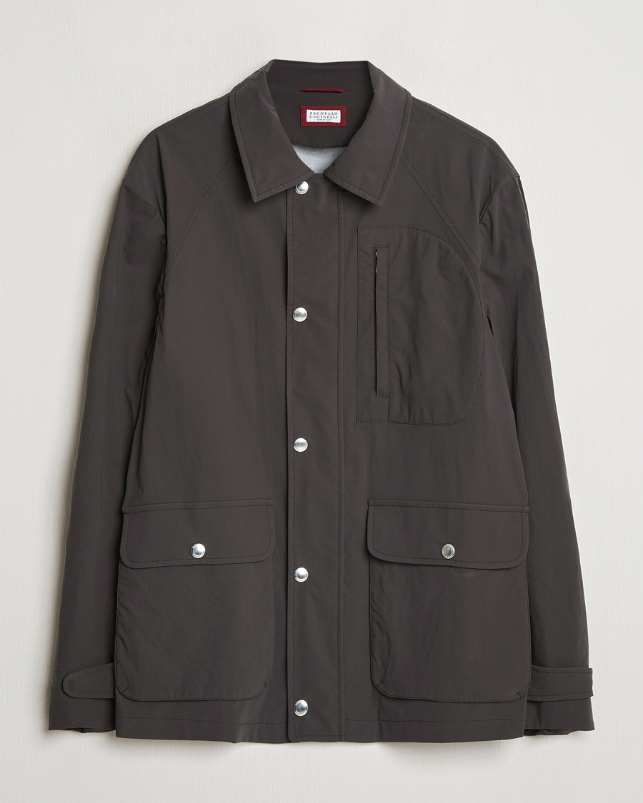 Uomini | Giacche | Brunello Cucinelli | Peach Cotton Field Jacket Dark Brown