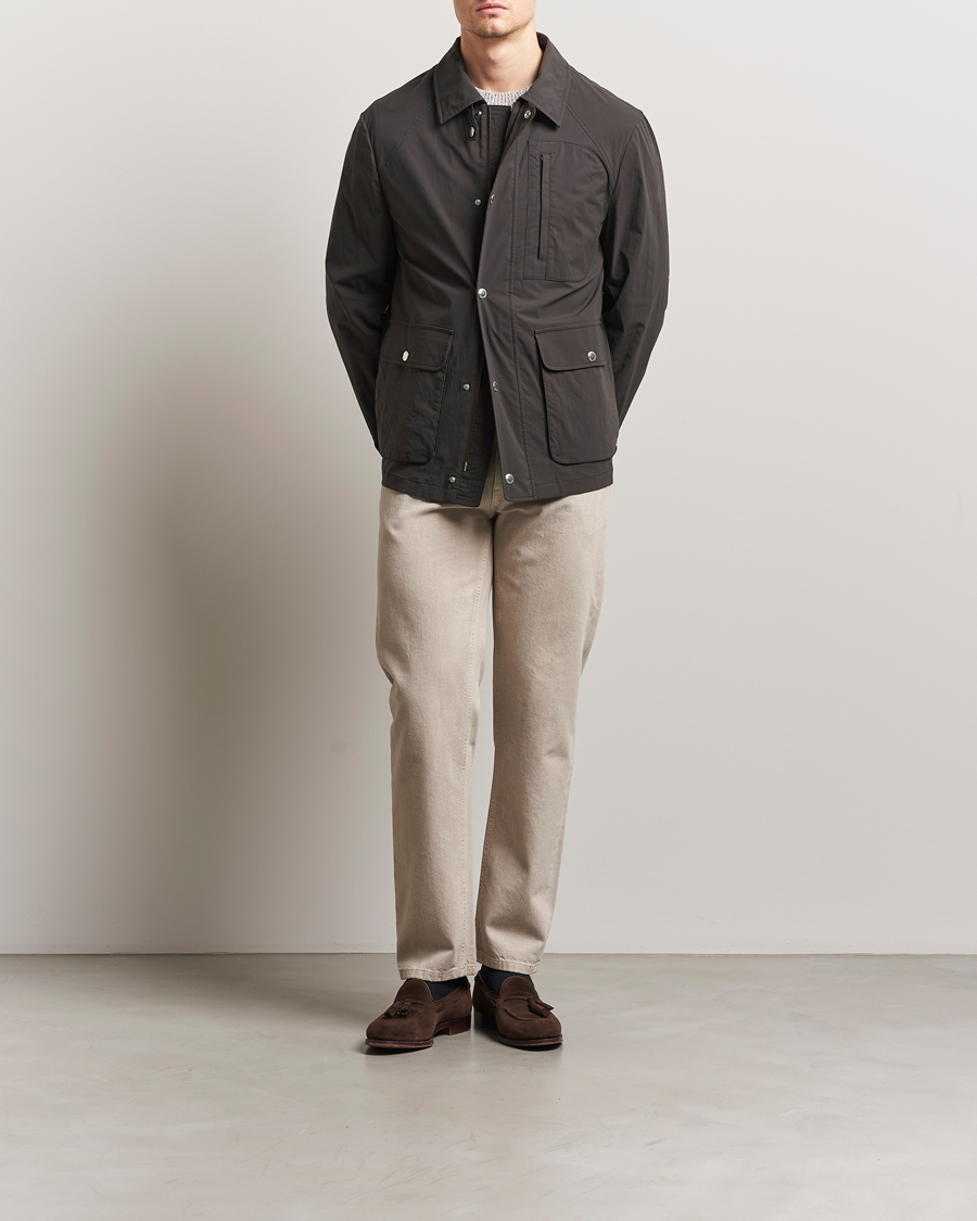 Uomini | Giacche | Brunello Cucinelli | Peach Cotton Field Jacket Dark Brown