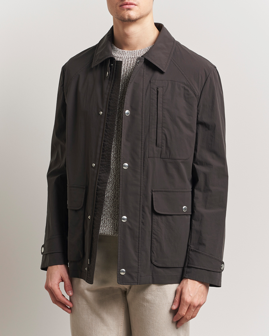Uomini | Giacche | Brunello Cucinelli | Peach Cotton Field Jacket Dark Brown