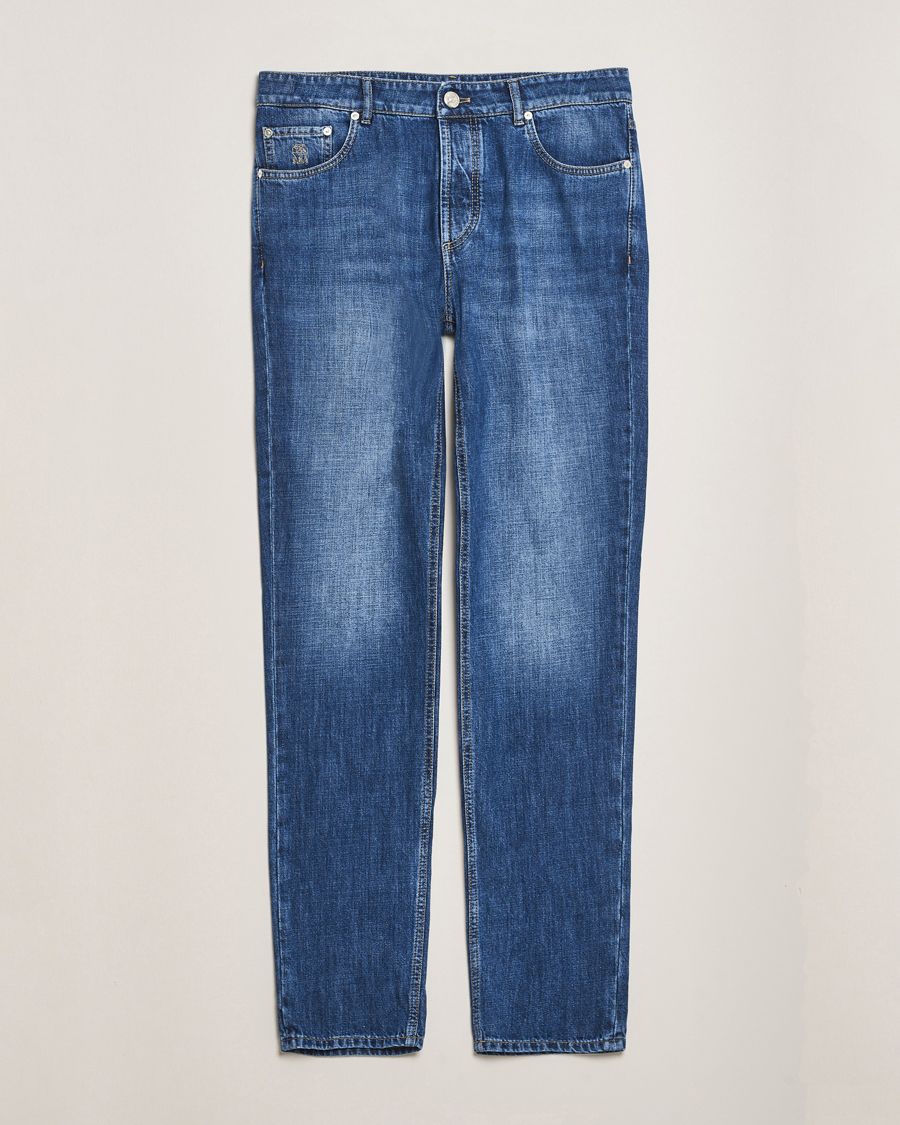 Uomini | Pantaloni | Brunello Cucinelli | Traditional Fit Jeans Medium Wash