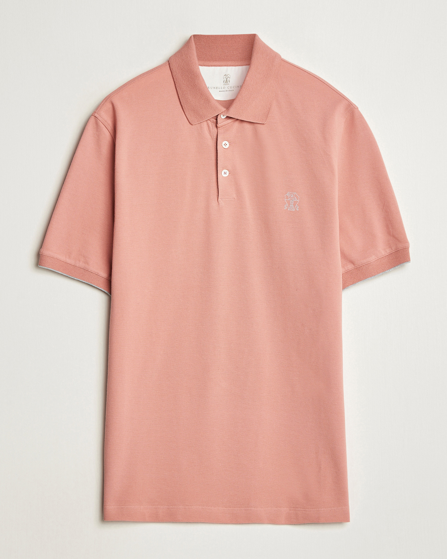 Uomini | Polo | Brunello Cucinelli | Short Sleeve Logo Polo Dusty Red