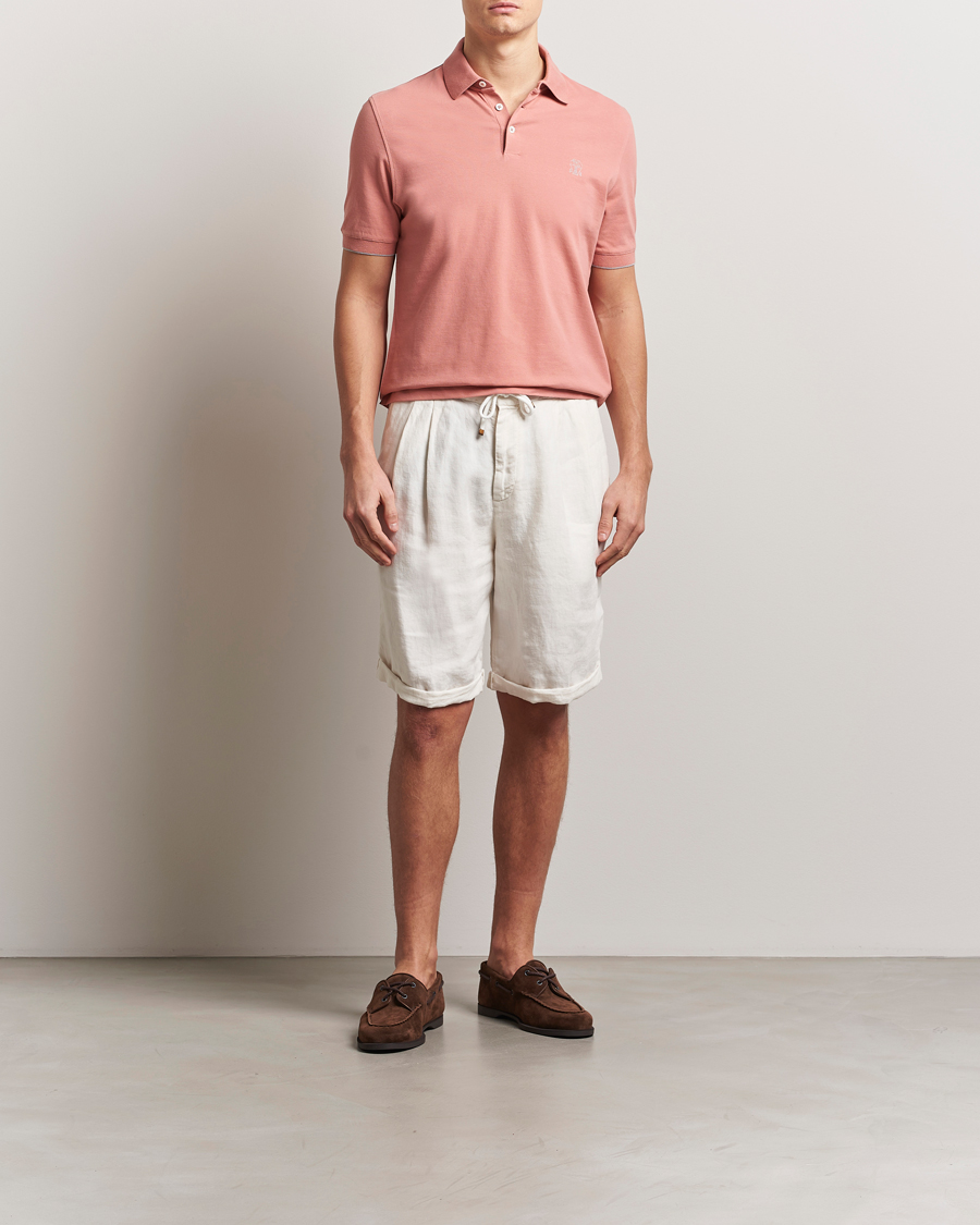 Uomini | Polo | Brunello Cucinelli | Short Sleeve Logo Polo Dusty Red