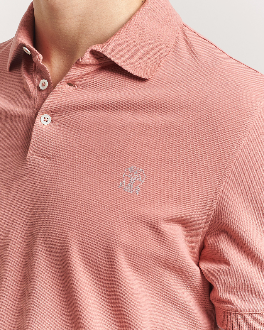 Uomini | Polo | Brunello Cucinelli | Short Sleeve Logo Polo Dusty Red