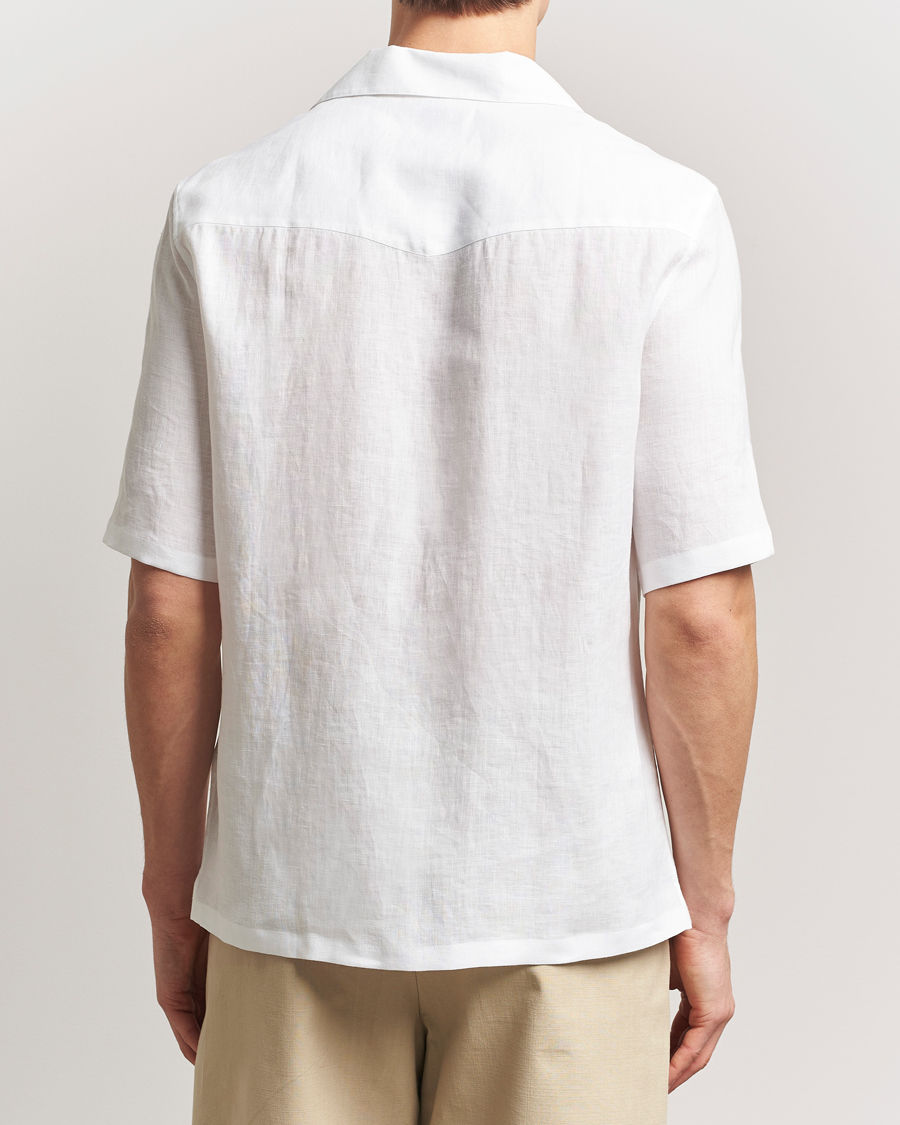 Uomini | Camicie | Brunello Cucinelli | Linen Camp Shirt White