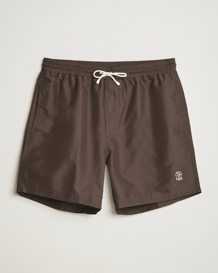 Uomini | Costumi da bagno | Brunello Cucinelli | Nylon Swim Trunks Dark Brown
