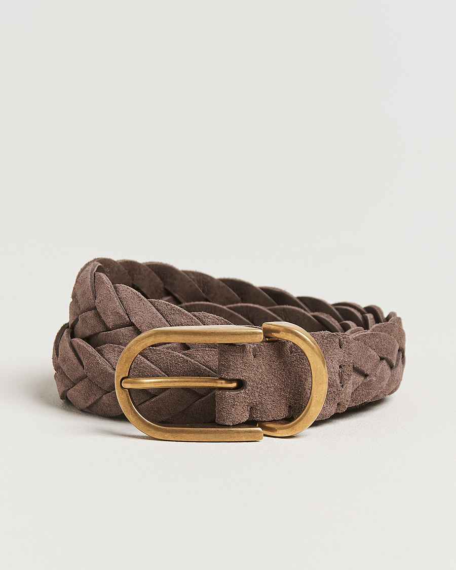 Uomini | Brunello Cucinelli Braided Belt Brown Suede | Brunello Cucinelli | Braided Belt Brown Suede