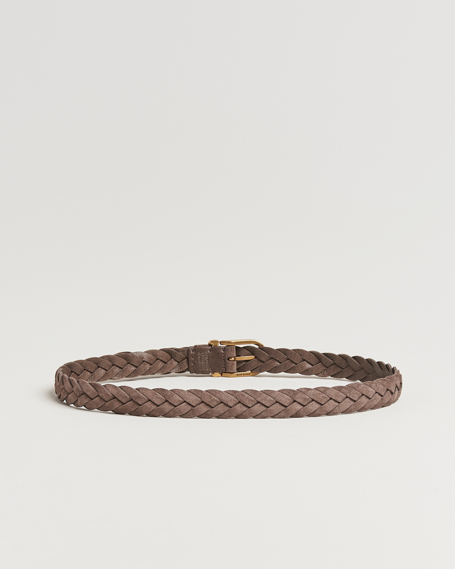 Uomini | Brunello Cucinelli Braided Belt Brown Suede | Brunello Cucinelli | Braided Belt Brown Suede