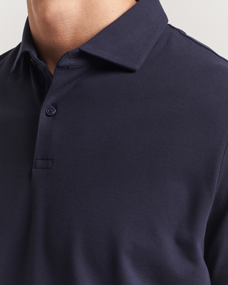 Uomini | Polo | Charles Tyrwhitt | Short Sleeve Cotton Pique Polo Navy