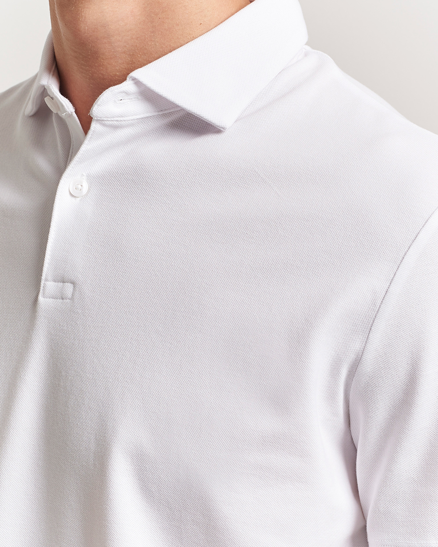 Uomini | Polo | Charles Tyrwhitt | Short Sleeve Cotton Pique Polo White