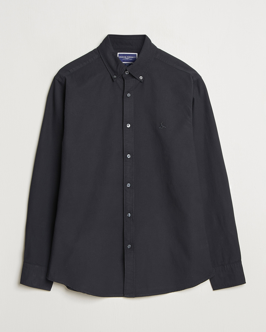 Uomini | Camicie | Charles Tyrwhitt | Button Down Stretch Oxford Shirt Black