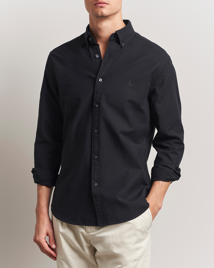 Uomini | Camicie | Charles Tyrwhitt | Button Down Stretch Oxford Shirt Black