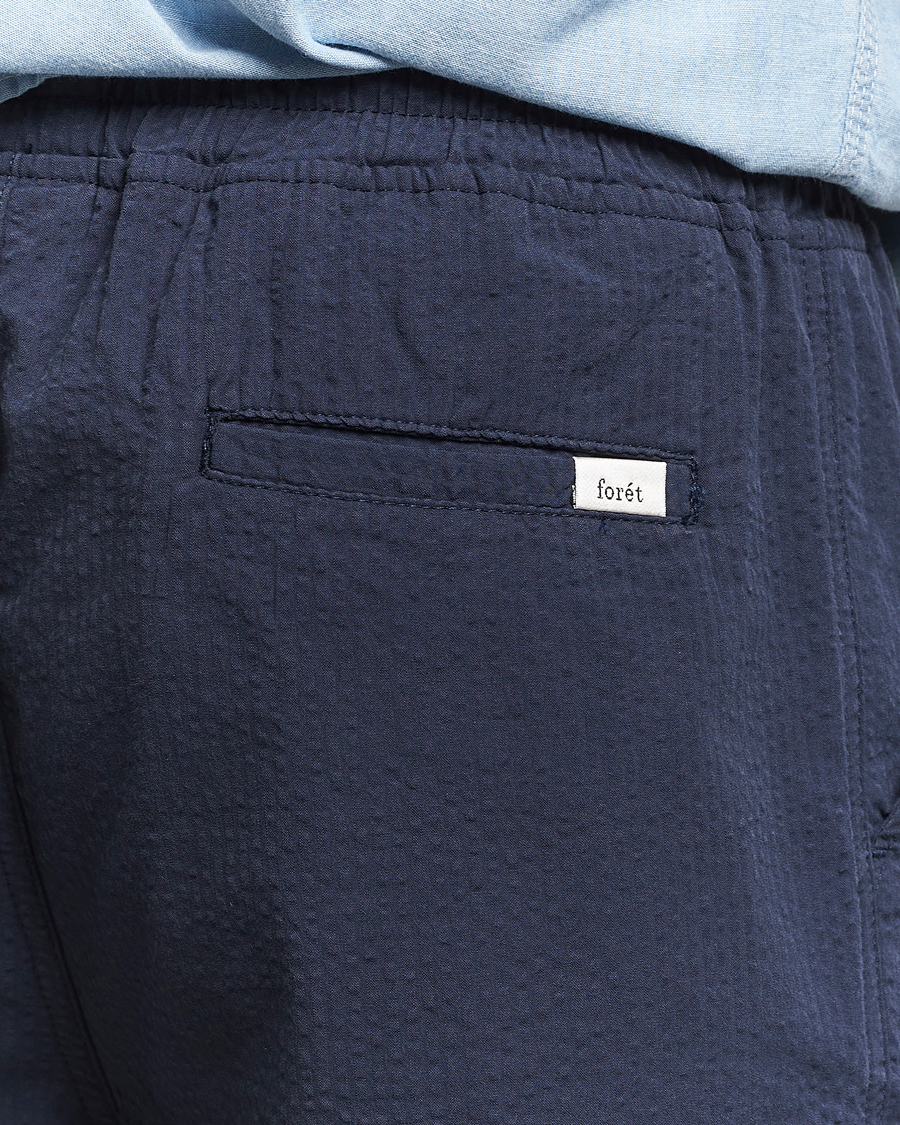 Uomini | Pantaloncini | Forét | Hush Seersucker Shorts Navy