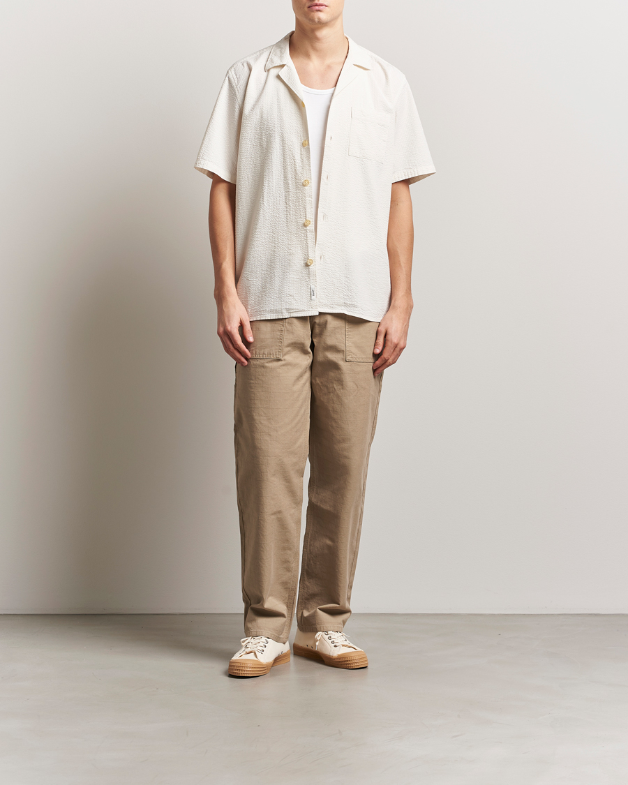 Uomini | Camicie | Forét | Hush Short Sleeve Seersucker Shirt Cloud
