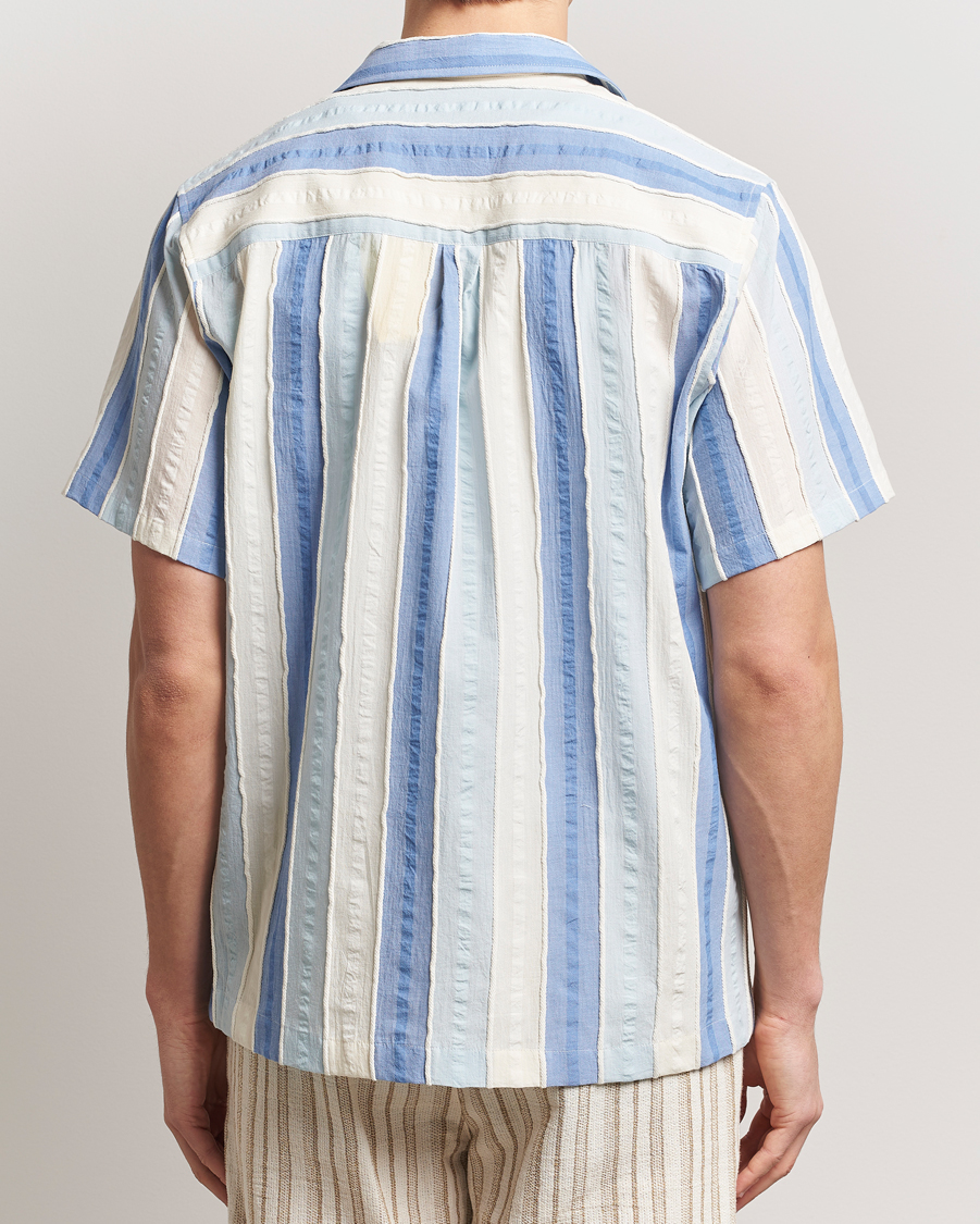 Uomini | Camicie | Forét | Peer Jaquard Short Sleeve Shirt Blue