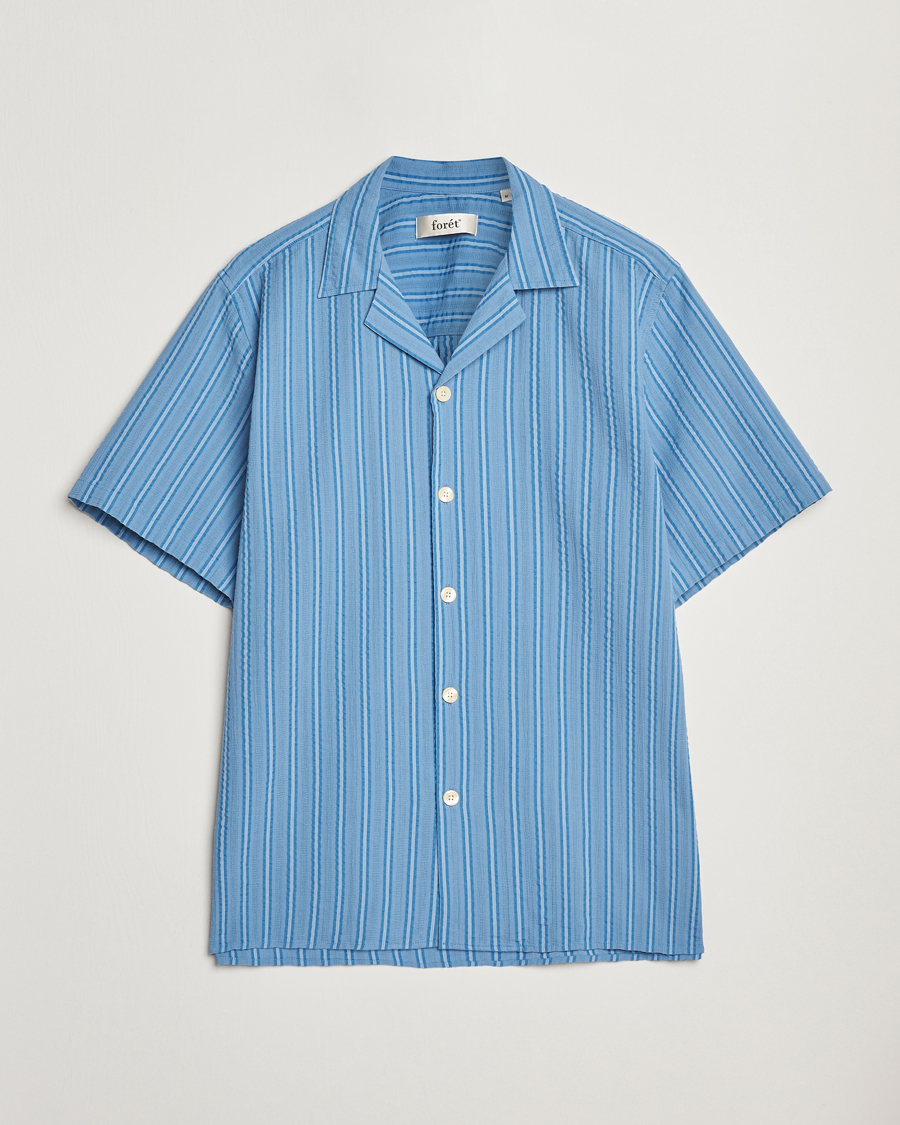 Uomini | Camicie | Forét | Peer Short Sleeve Shirt Blue
