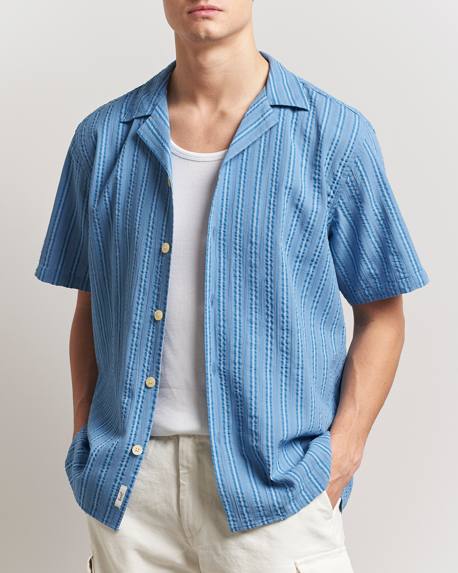 Uomini | Camicie | Forét | Peer Short Sleeve Shirt Blue