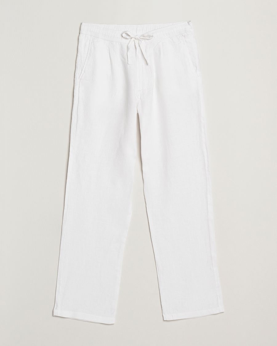 Uomini | Pantaloni | KnowledgeCotton Apparel | Loose Linen Pants Bright White