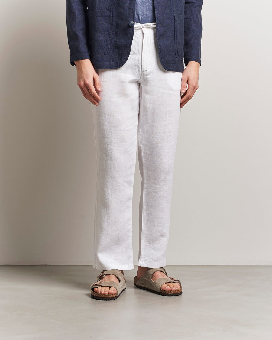 Uomini | Pantaloni | KnowledgeCotton Apparel | Loose Linen Pants Bright White