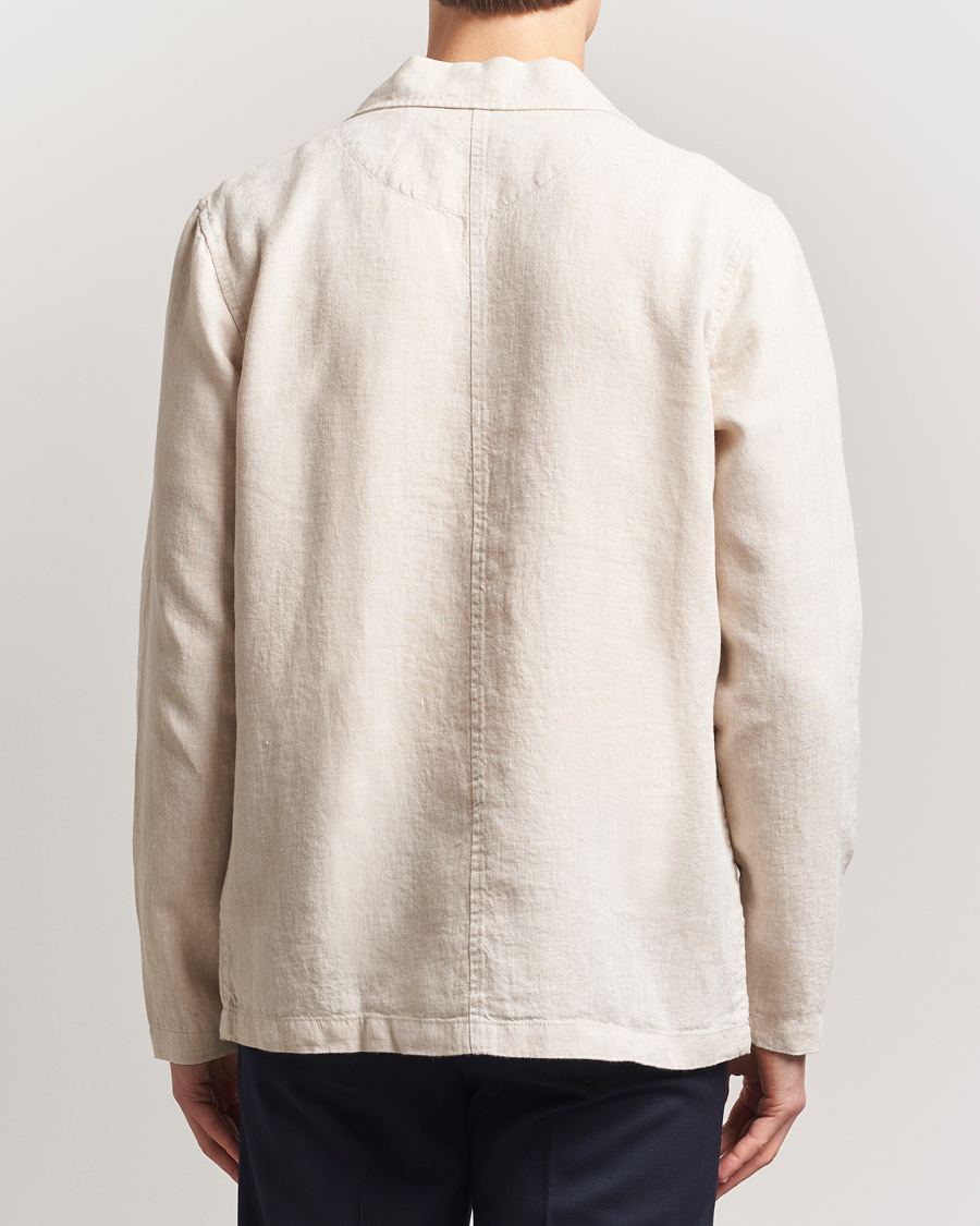 Uomini | Camicie | KnowledgeCotton Apparel | Linen Overshirt Light Feather Grey