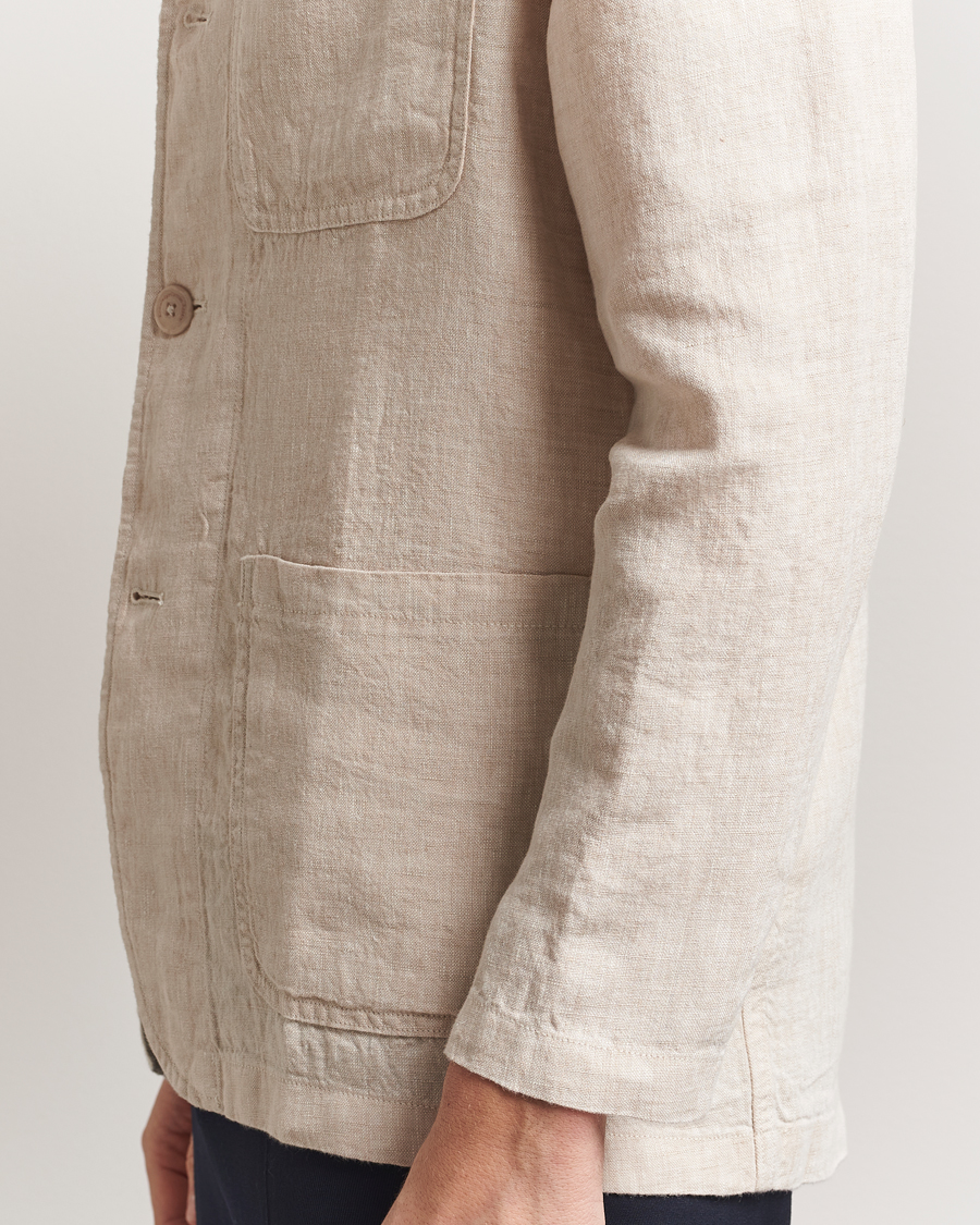 Uomini | Blazers | KnowledgeCotton Apparel | Linen Blazer Light Feather Grey