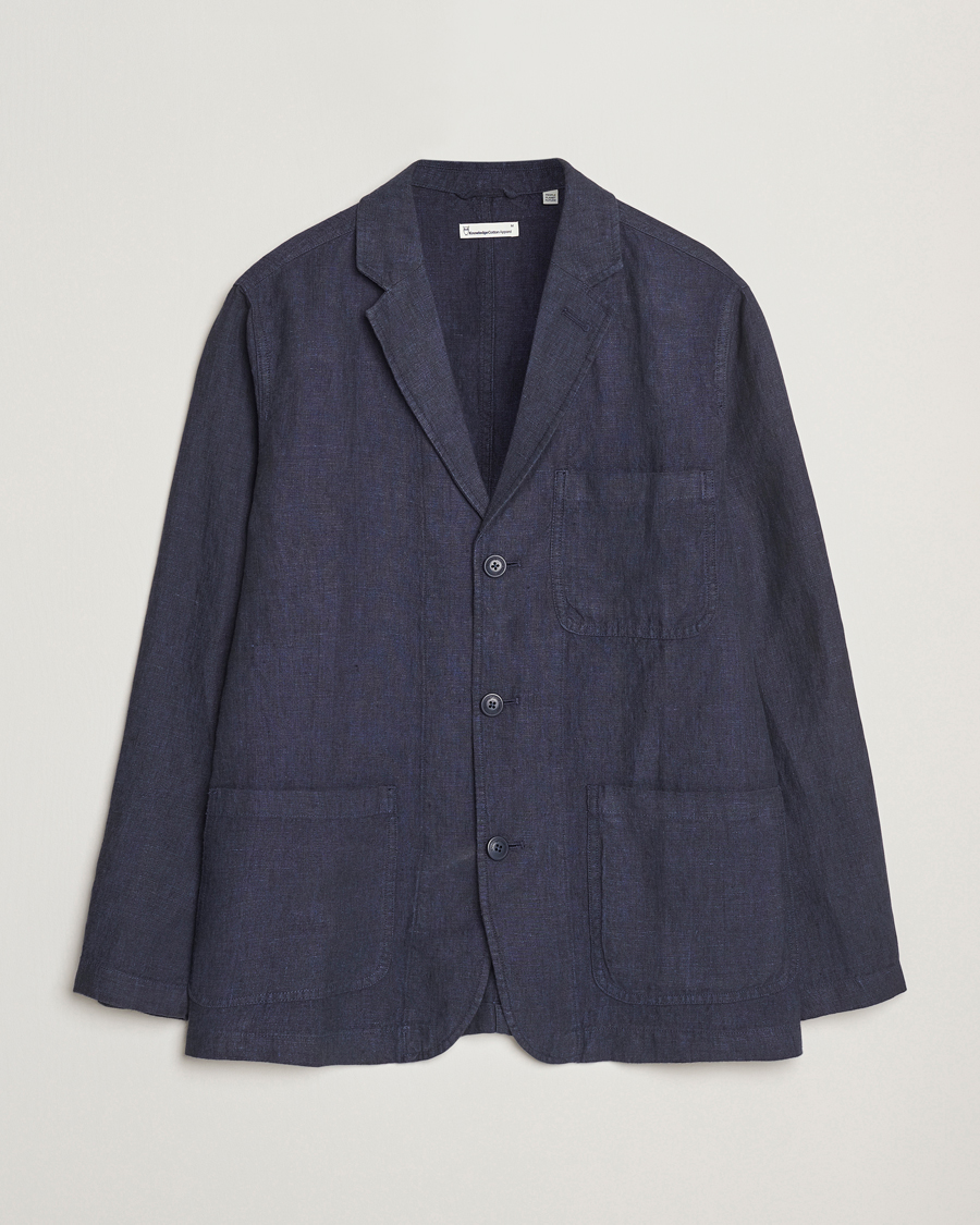 Uomini | Blazers | KnowledgeCotton Apparel | Linen Blazer Total Eclipse