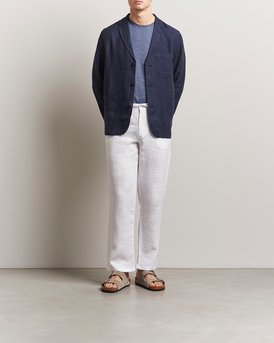 Uomini | Blazers | KnowledgeCotton Apparel | Linen Blazer Total Eclipse