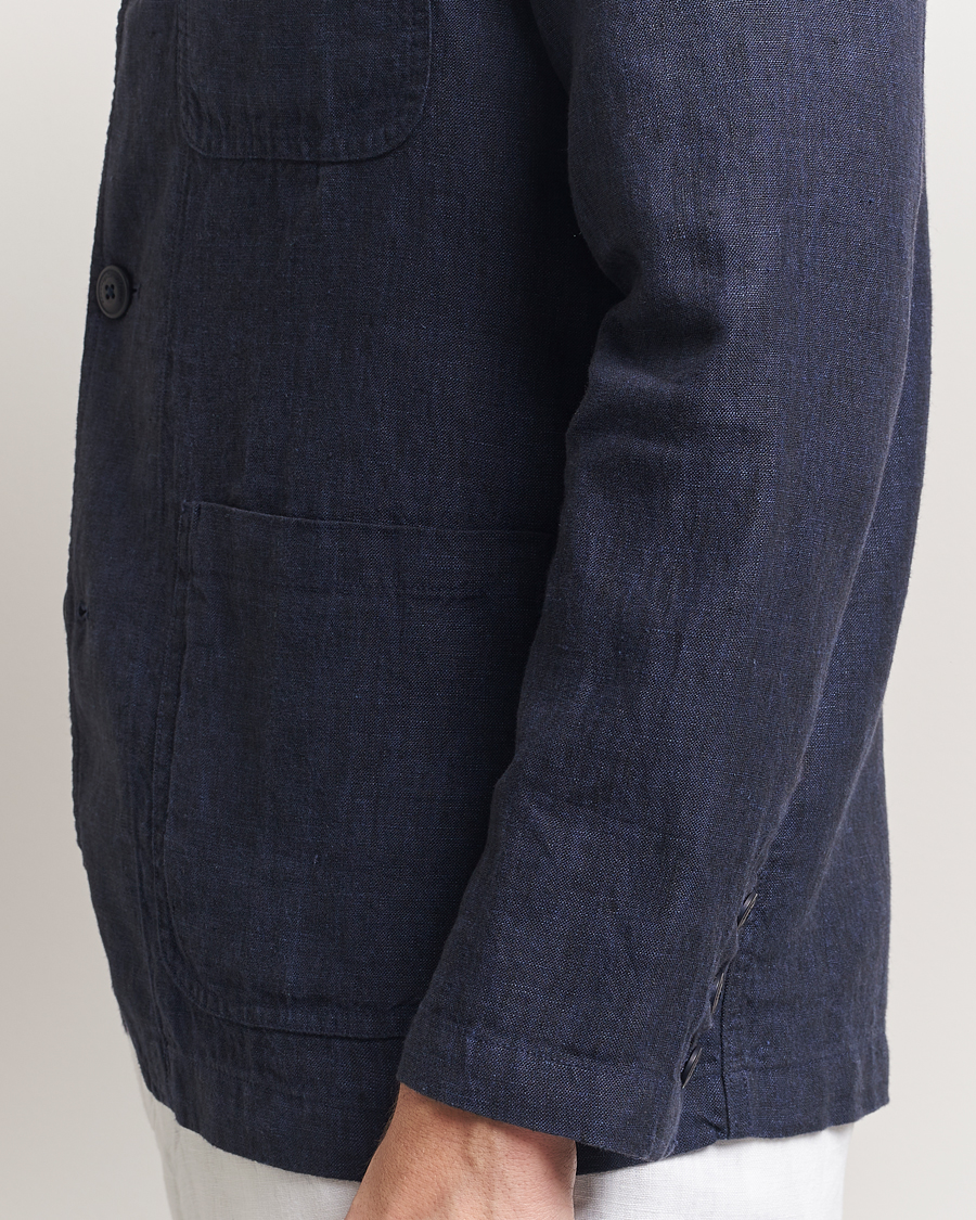 Uomini | Blazers | KnowledgeCotton Apparel | Linen Blazer Total Eclipse