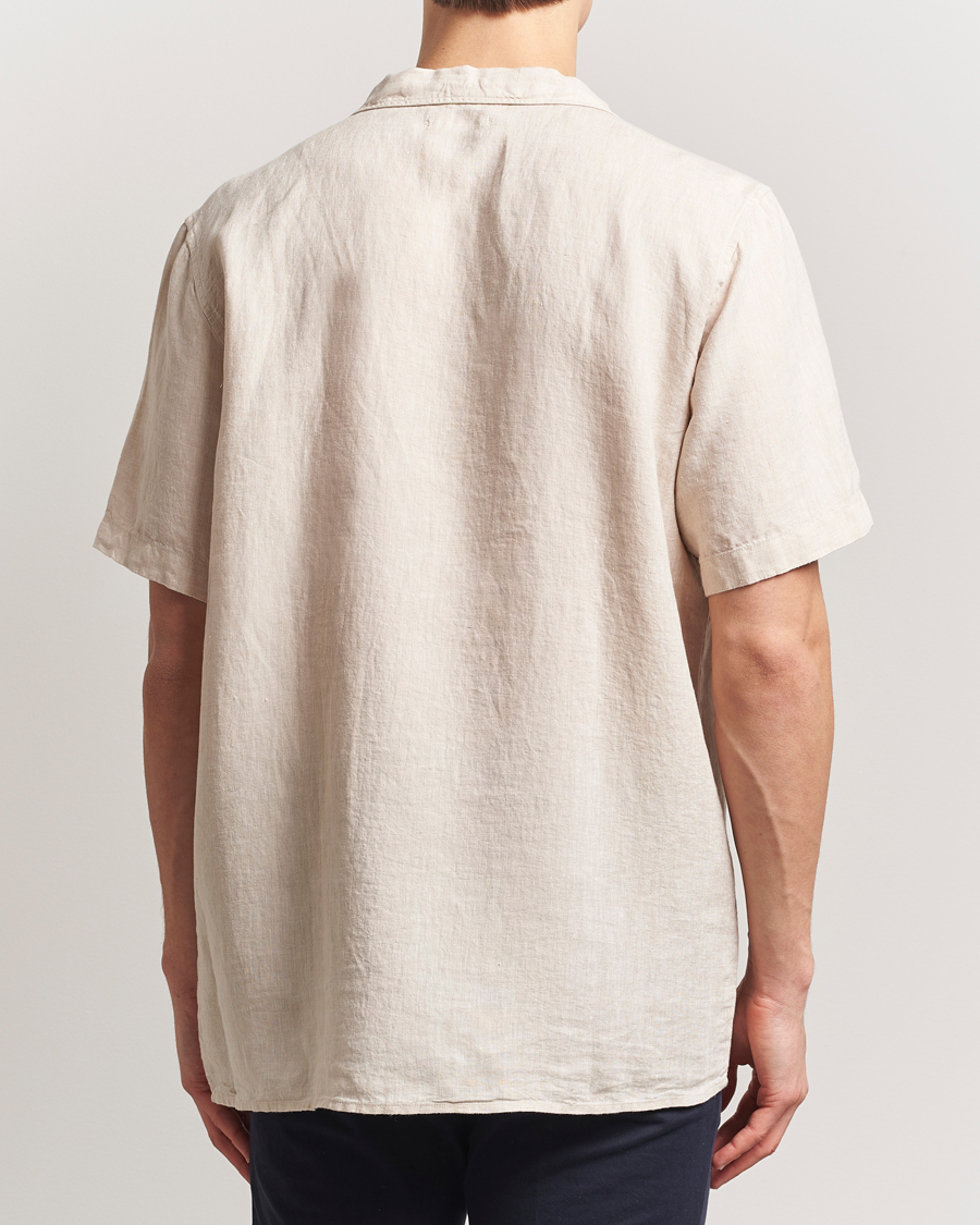 Uomini | Camicie | KnowledgeCotton Apparel | Short Sleeve Linen Resort Shirt Light Feather Grey
