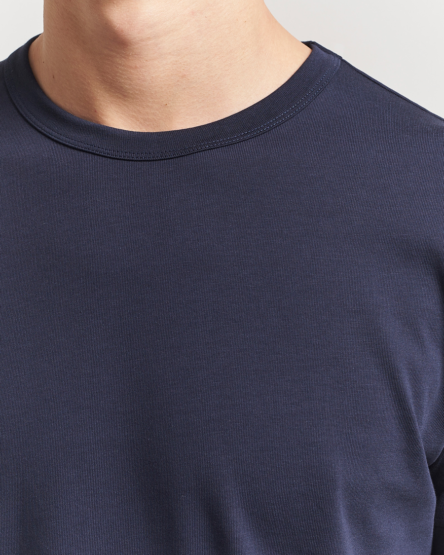 Uomini | T-shirt | Sunspel | Single Jersey Supima Cotton T-Shirt Navy