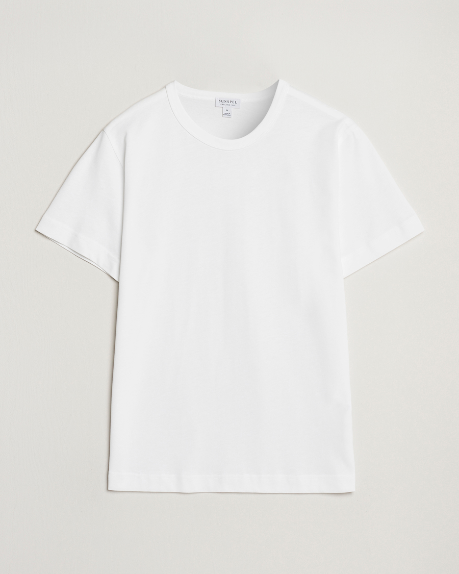 Uomini | T-shirt | Sunspel | Single Jersey Supima Cotton T-Shirt White