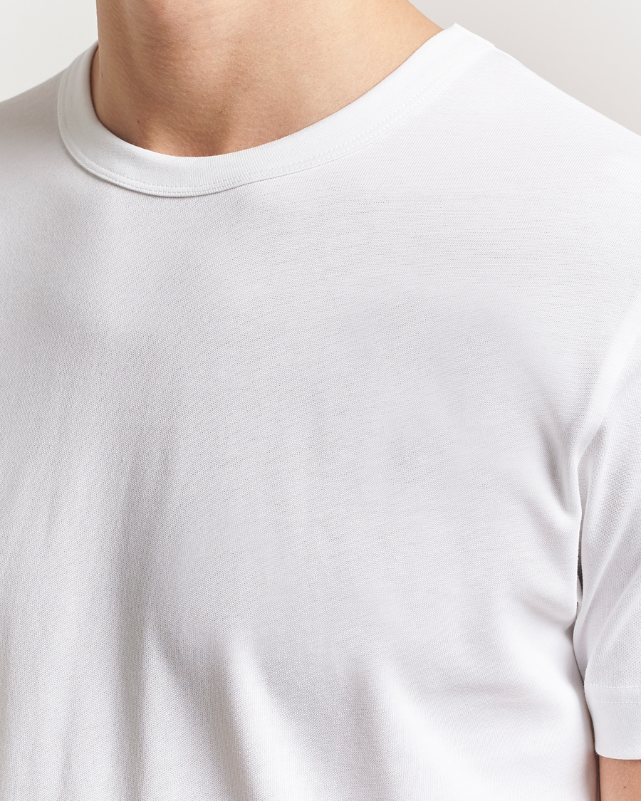 Uomini | T-shirt | Sunspel | Single Jersey Supima Cotton T-Shirt White