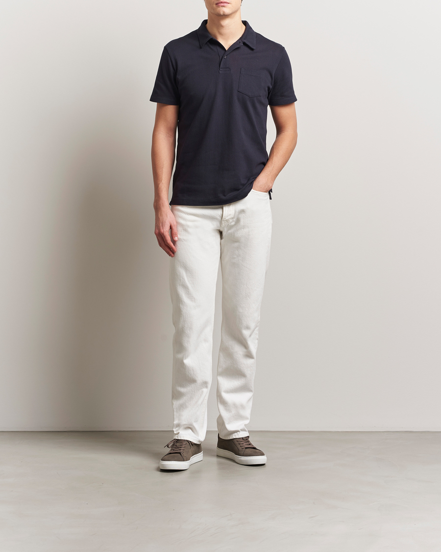 Uomini | Polo | Sunspel | Riviera Polo Shirt Midnight Navy