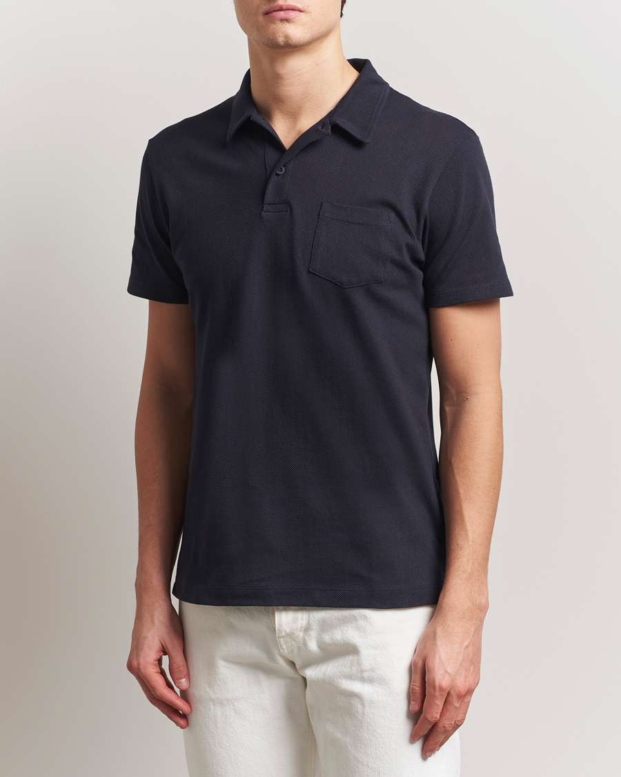 Uomini | Polo | Sunspel | Riviera Polo Shirt Midnight Navy