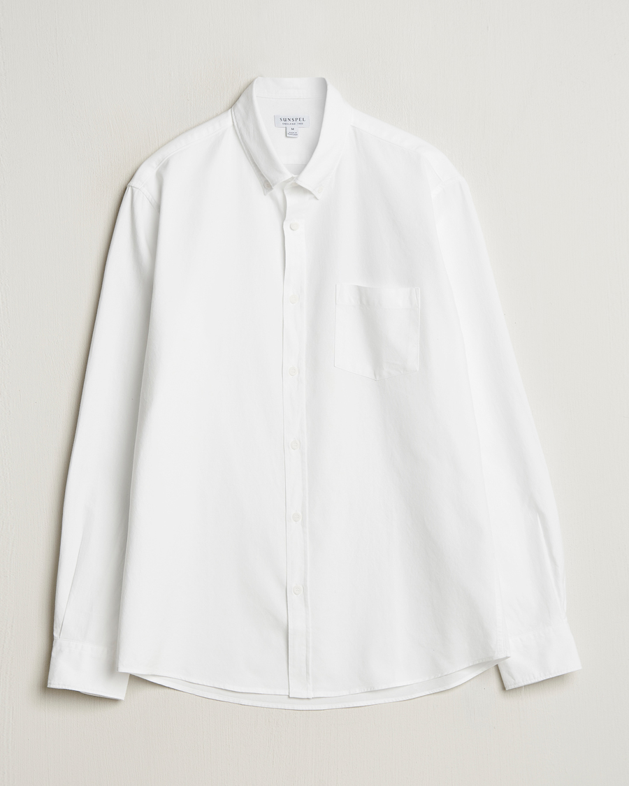 Uomini | Camicie | Sunspel | Oxford Button Down Shirt White